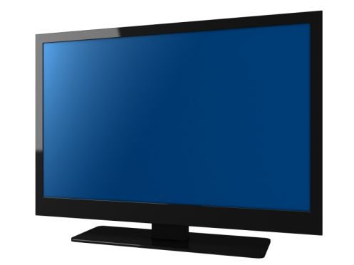Flat Panel Television with Blue Screen